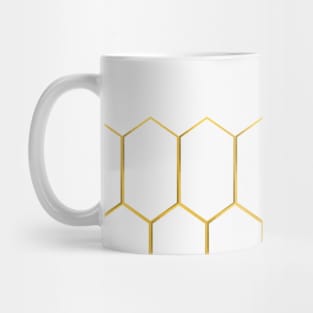 Honey comb hexagon gold (white) Mug